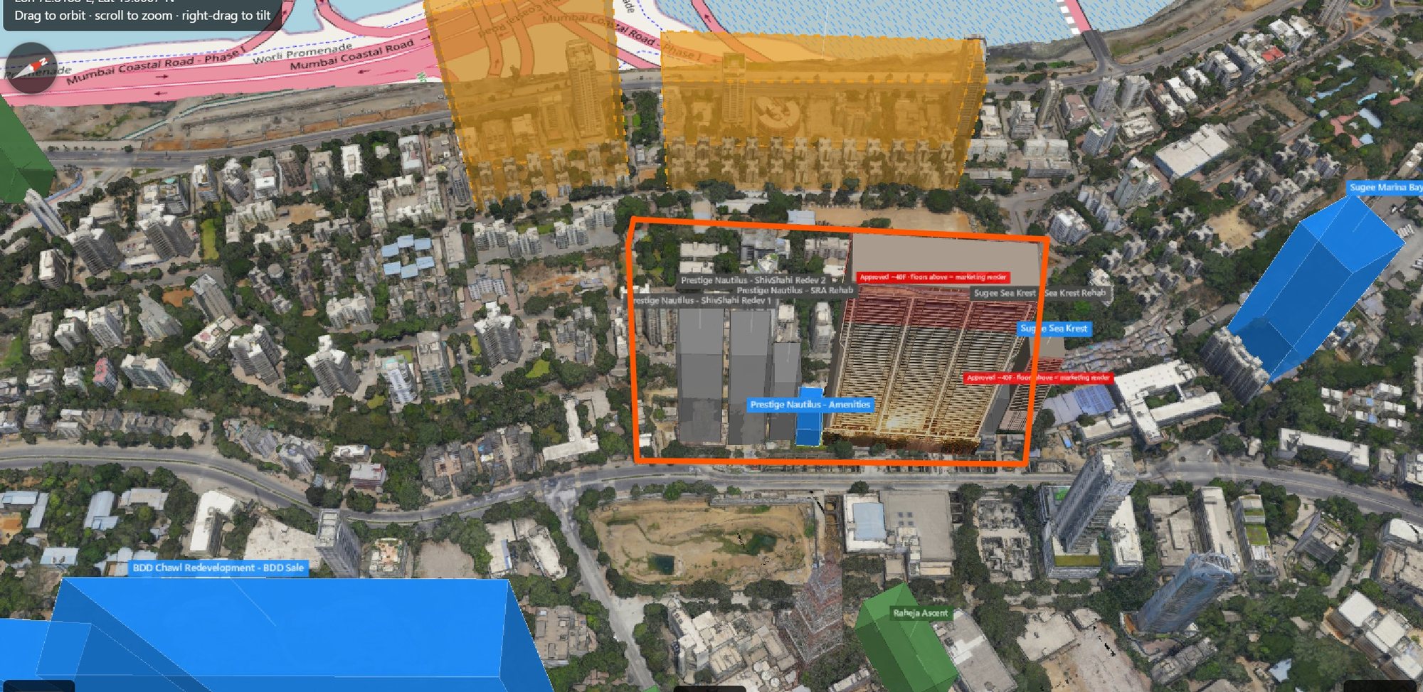 Rexray View Map: Prestige Nautilus and its surrounding development modelled at 2032