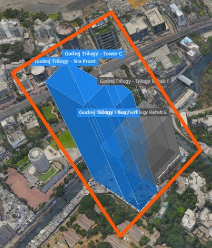 Godrej Trilogy plot outlined on the Rexray View Map