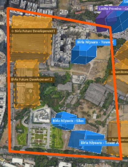 Birla Niyaara plot outlined on the Rexray View Map