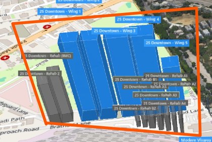 25 Downtown plot outlined on the Rexray View Map