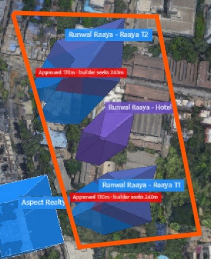 Runwal Raaya plot outlined on the Rexray View Map