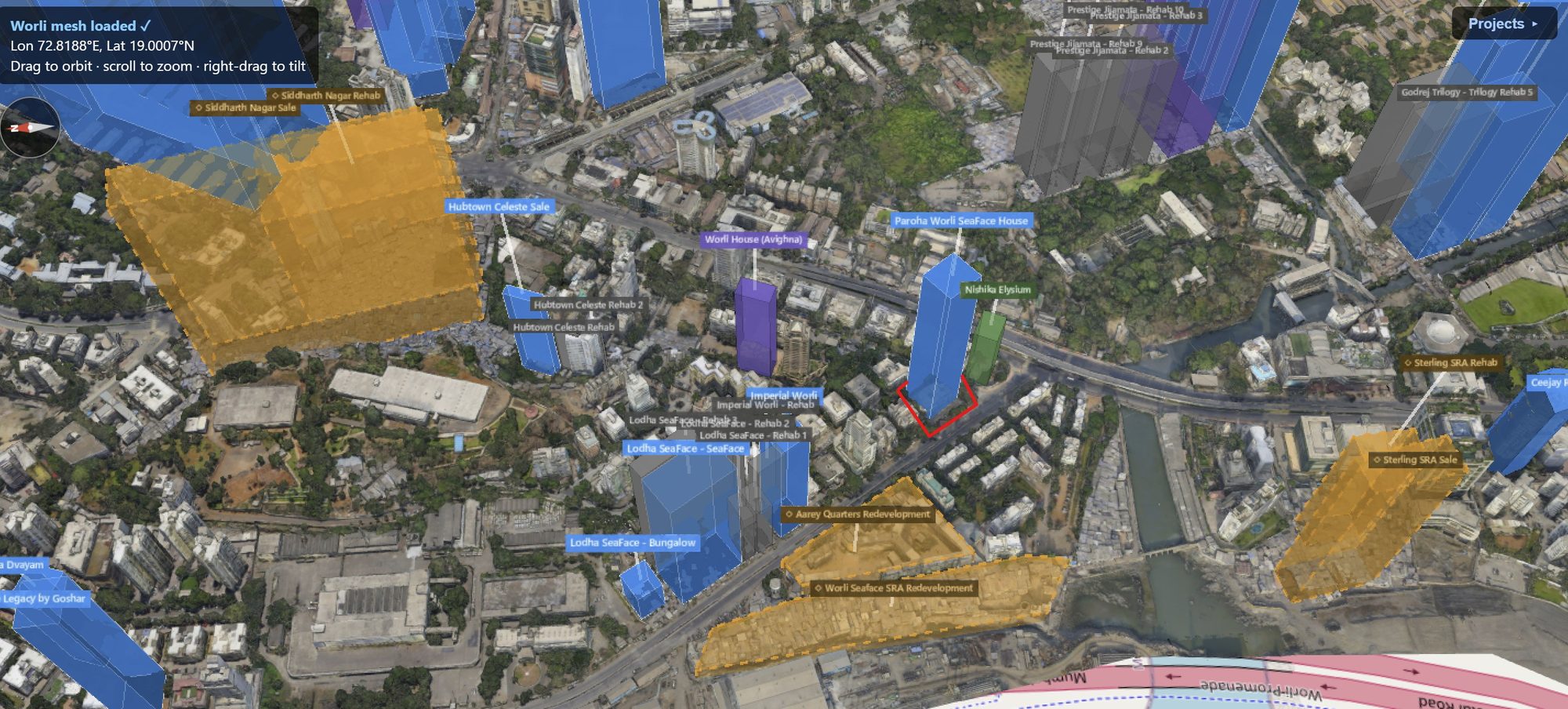 Rexray View Map: Sea Face House and its surrounding development modelled at 2032