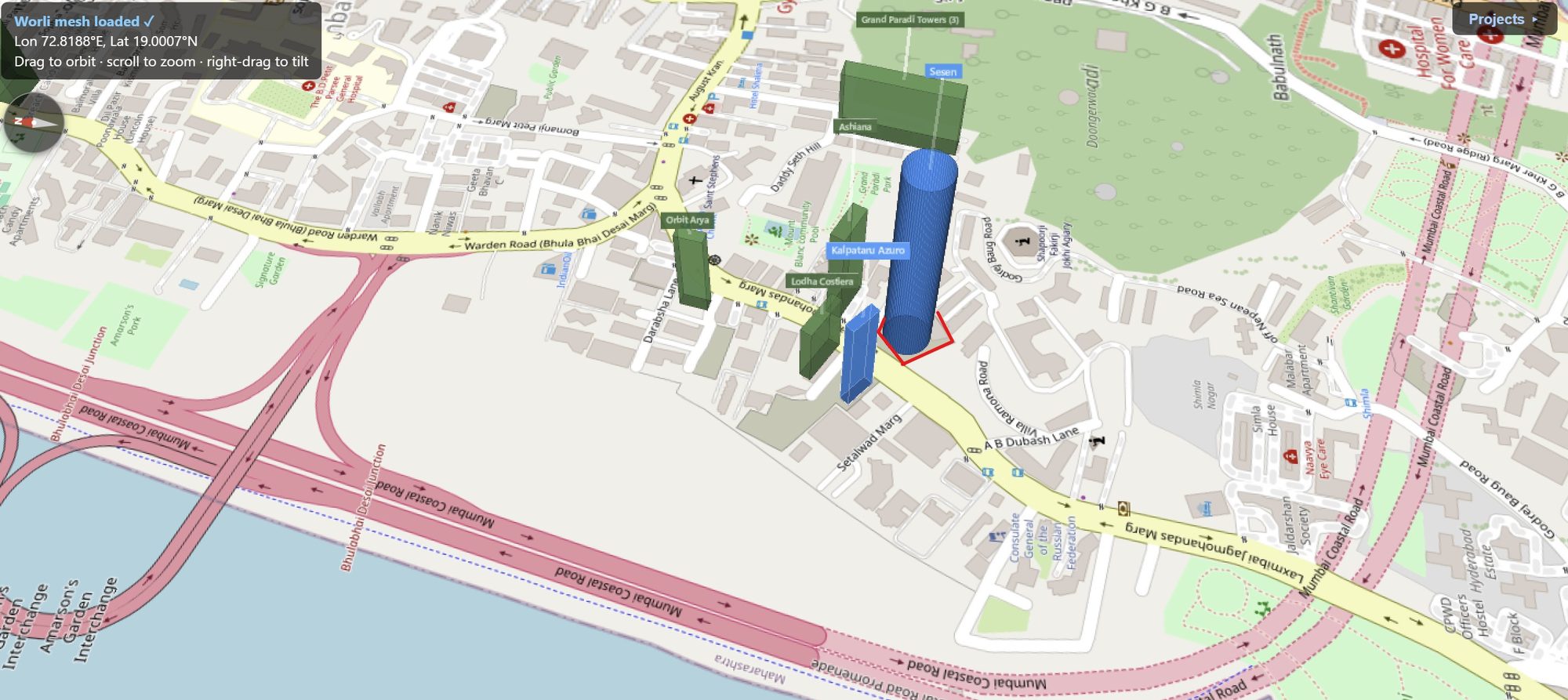 Rexray View Map: Sesen and its surrounding development modelled at 2032