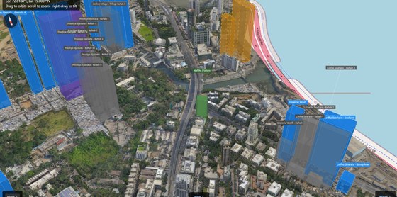 Lodha Sea Face plot outlined on the Rexray View Map