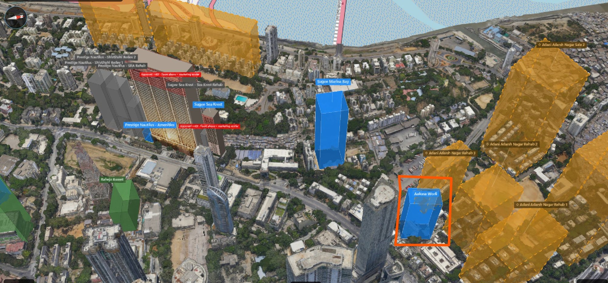 Rexray View Map: Aakasa and its surrounding development modelled at 2032