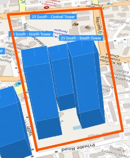 25 South plot outlined on the Rexray View Map