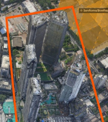 Lodha Park (Adrina) plot outlined on the Rexray View Map