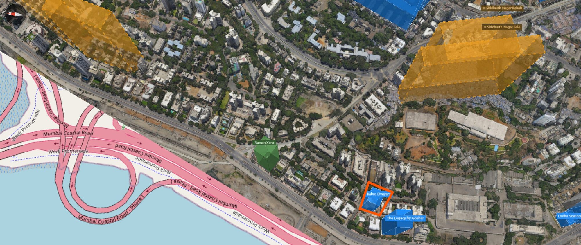 Rexray View Map: Kabra Dvayam and its surrounding development modelled at 2032