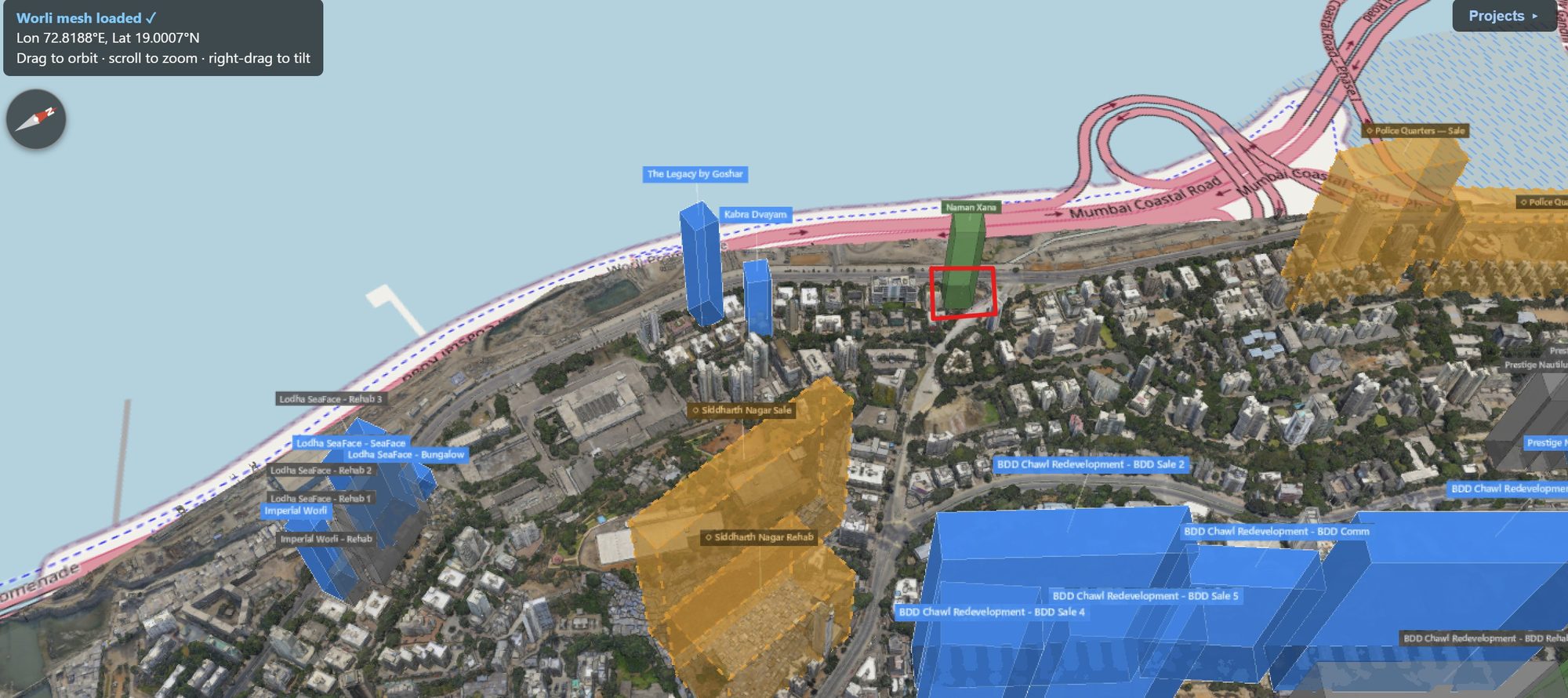 Rexray View Map: Naman Xana and its surrounding development modelled at 2032