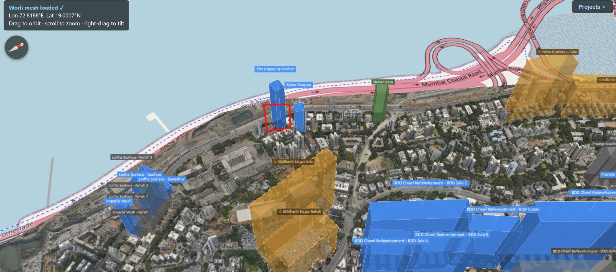 Rexray View Map: Goshar The Legacy and its surrounding development modelled at 2032