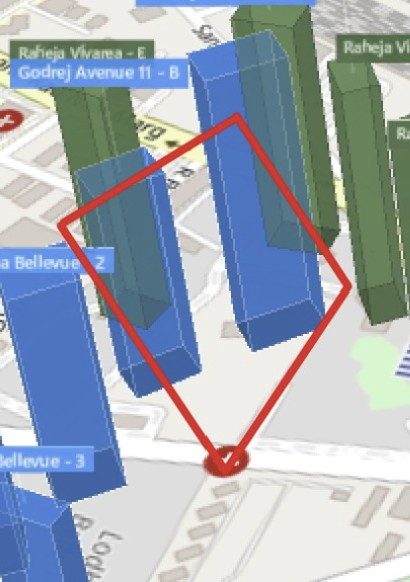 Godrej Avenue Eleven plot outlined on the Rexray View Map