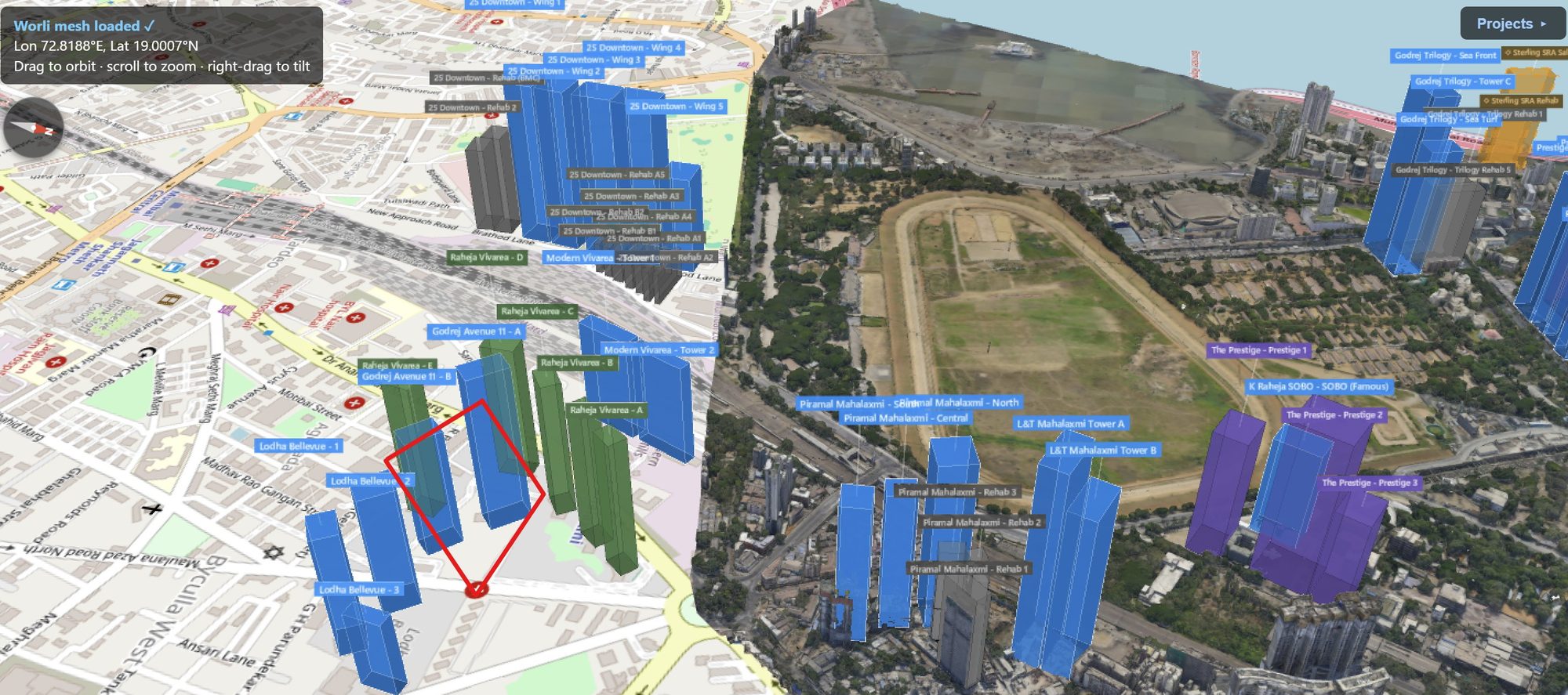 Rexray View Map: Godrej Avenue Eleven and its surrounding development modelled at 2032