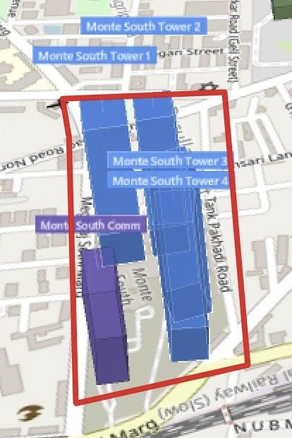 Marathon Monte South plot outlined on the Rexray View Map