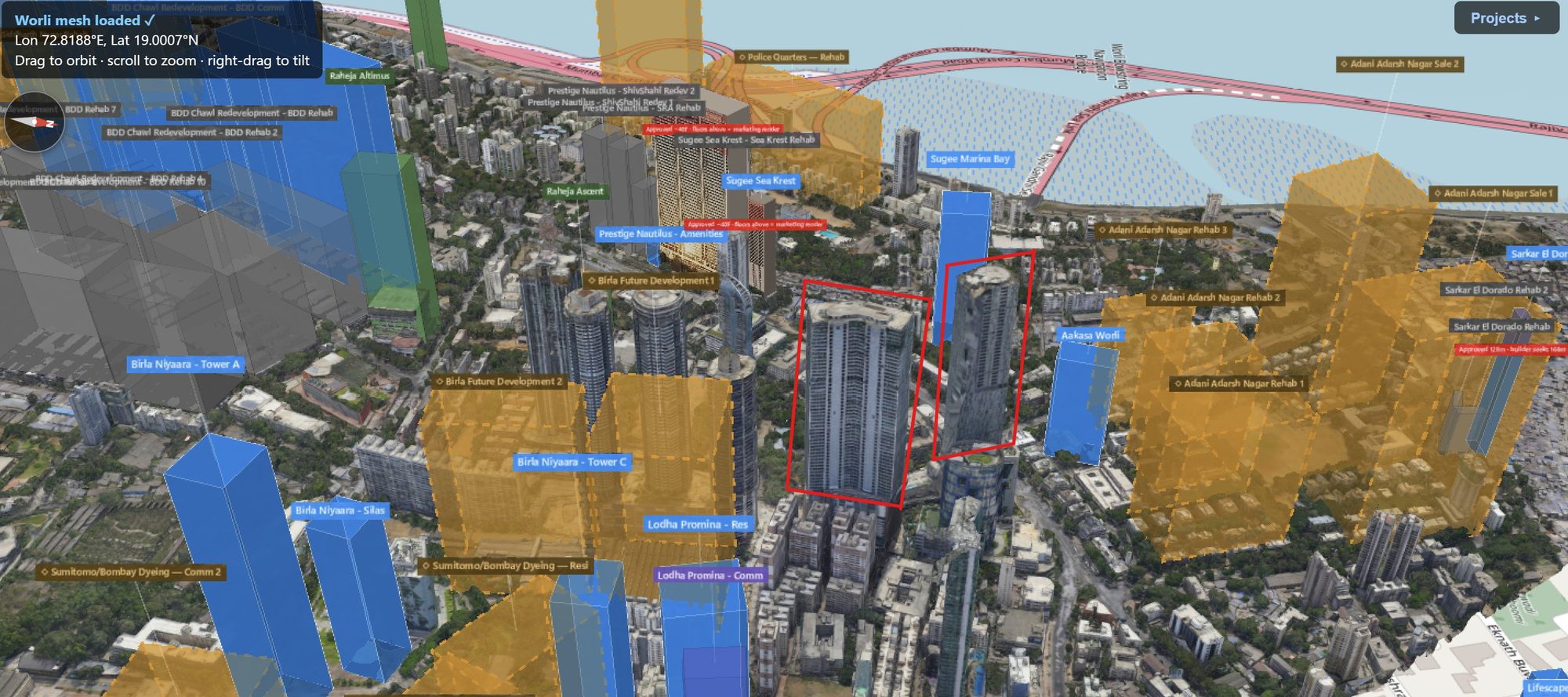 Rexray View Map: Three Sixty West and its surrounding development modelled at 2032