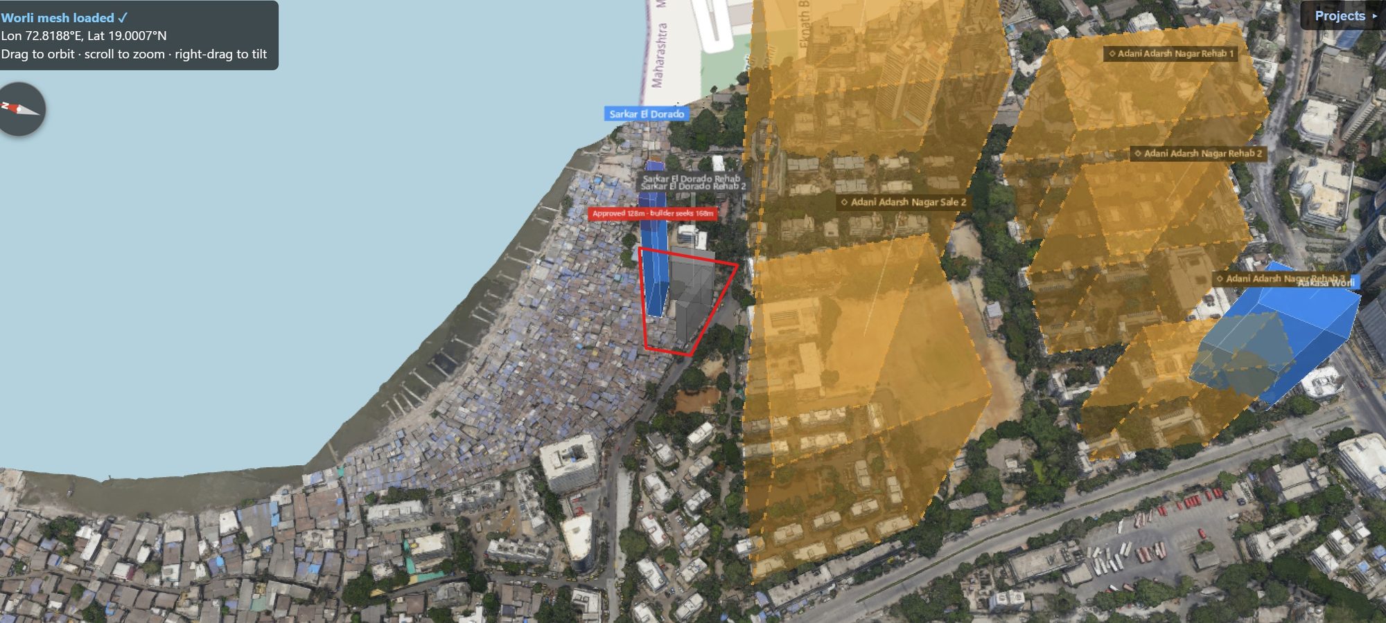 Rexray View Map: Sarkars El Dorado T1 and its surrounding development modelled at 2032