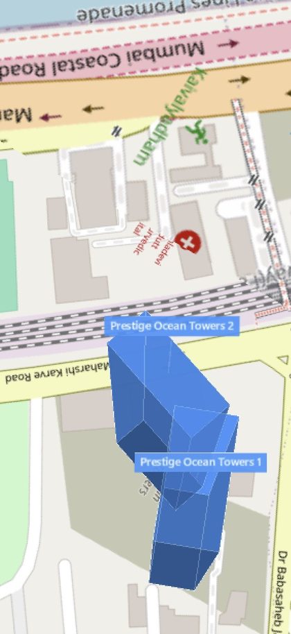 Prestige Ocean Towers plot outlined on the Rexray View Map
