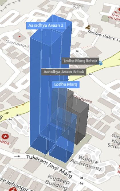 Lodha Marq plot outlined on the Rexray View Map