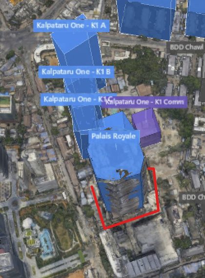 Palais Royale plot outlined on the Rexray View Map
