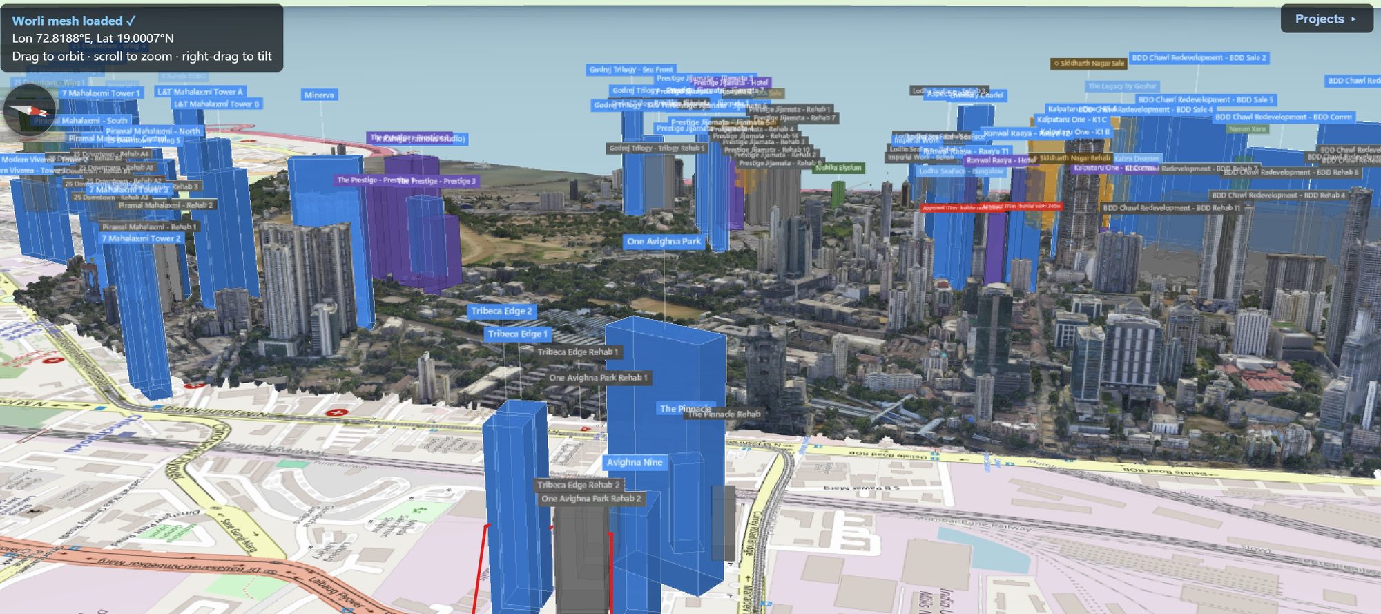 Rexray View Map: The Edge and its surrounding development modelled at 2032