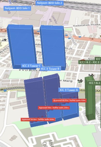 Three ICC plot outlined on the Rexray View Map