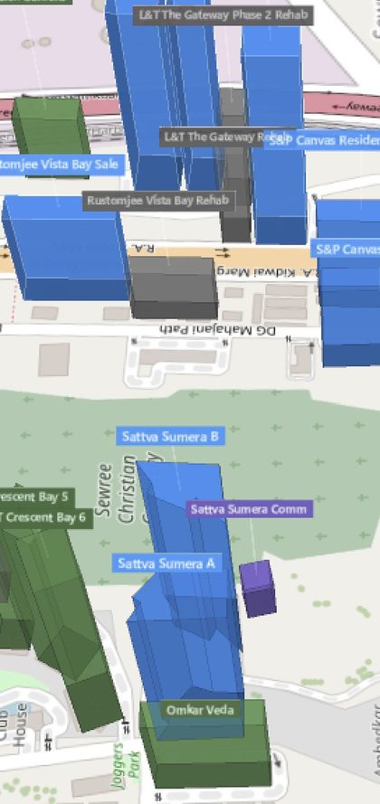 Sattva Sumera plot outlined on the Rexray View Map
