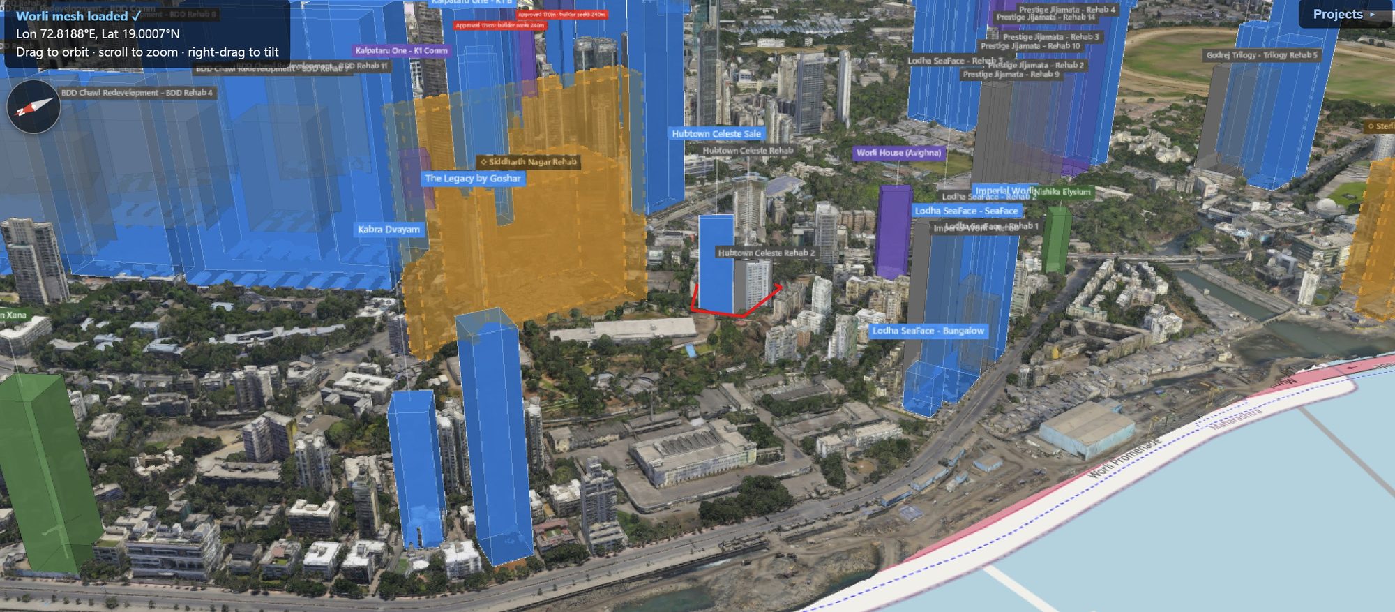 Rexray View Map: Hubtown Celeste and its surrounding development modelled at 2032