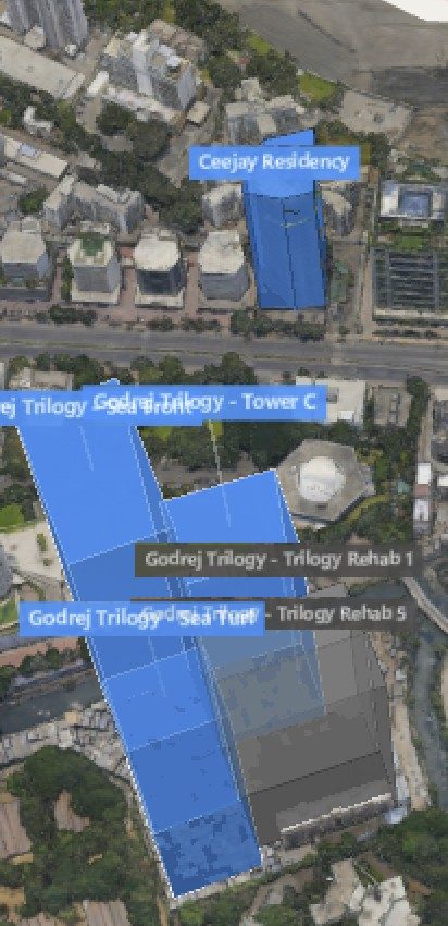 Ceejay Residency plot outlined on the Rexray View Map
