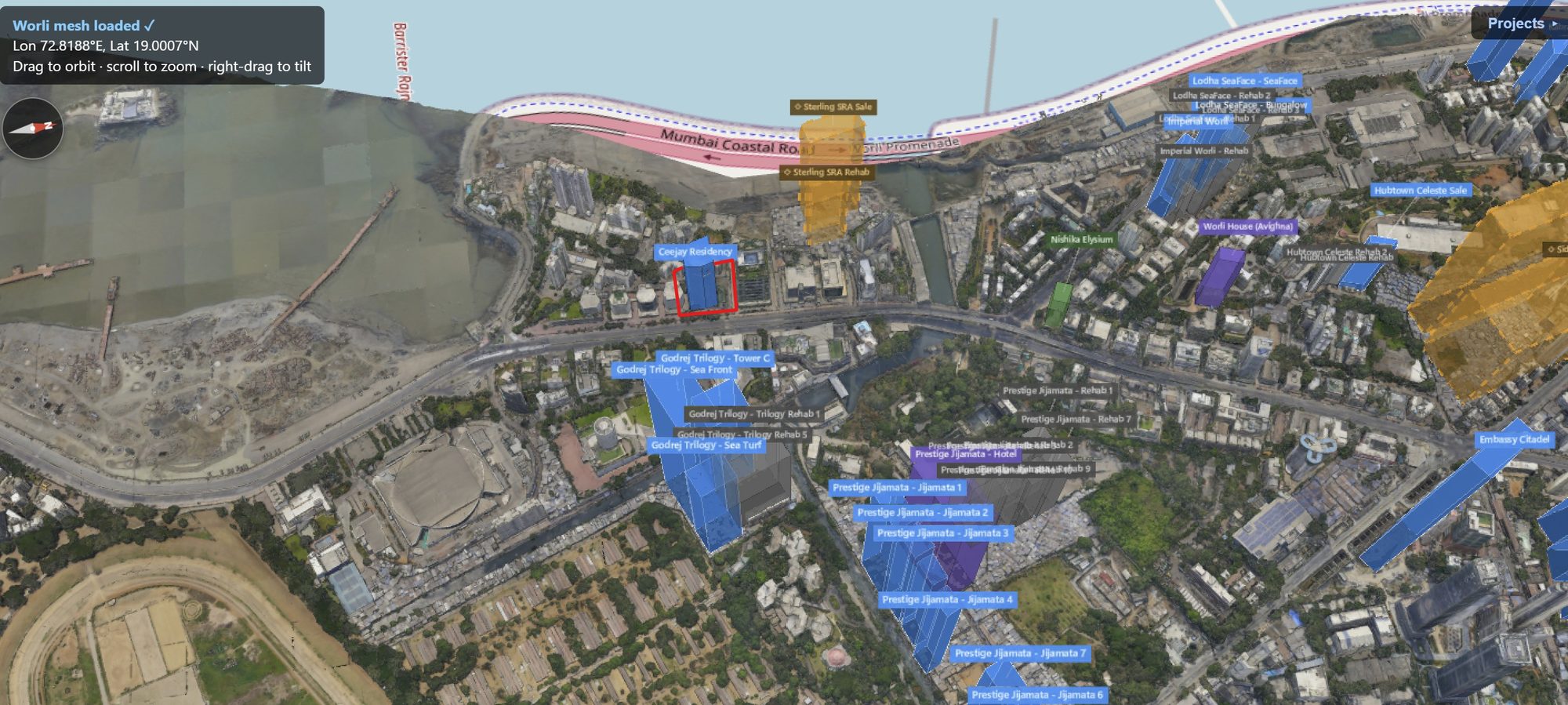 Rexray View Map: Ceejay Residency and its surrounding development modelled at 2032