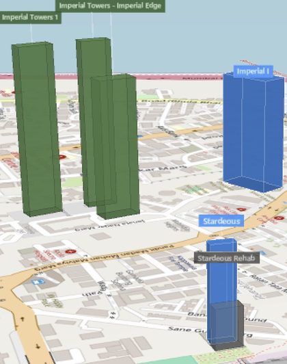 Stardeous plot outlined on the Rexray View Map