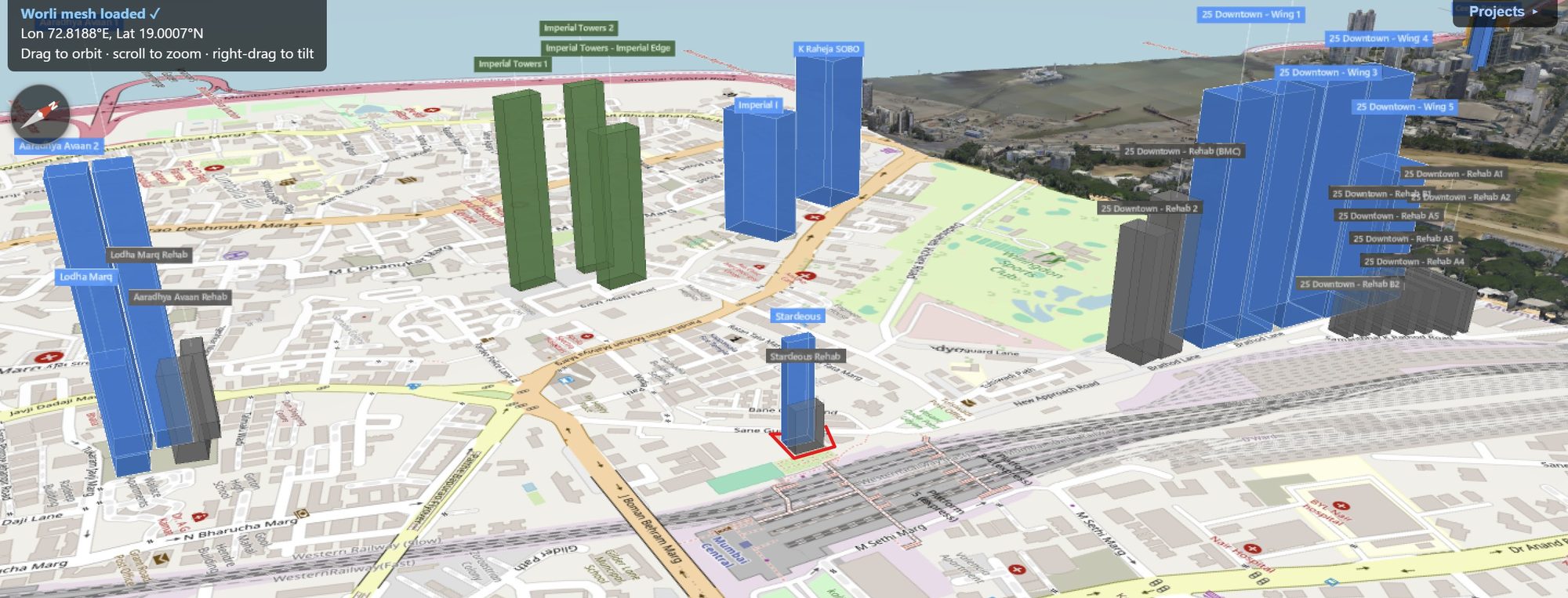 Rexray View Map: Stardeous and its surrounding development modelled at 2032