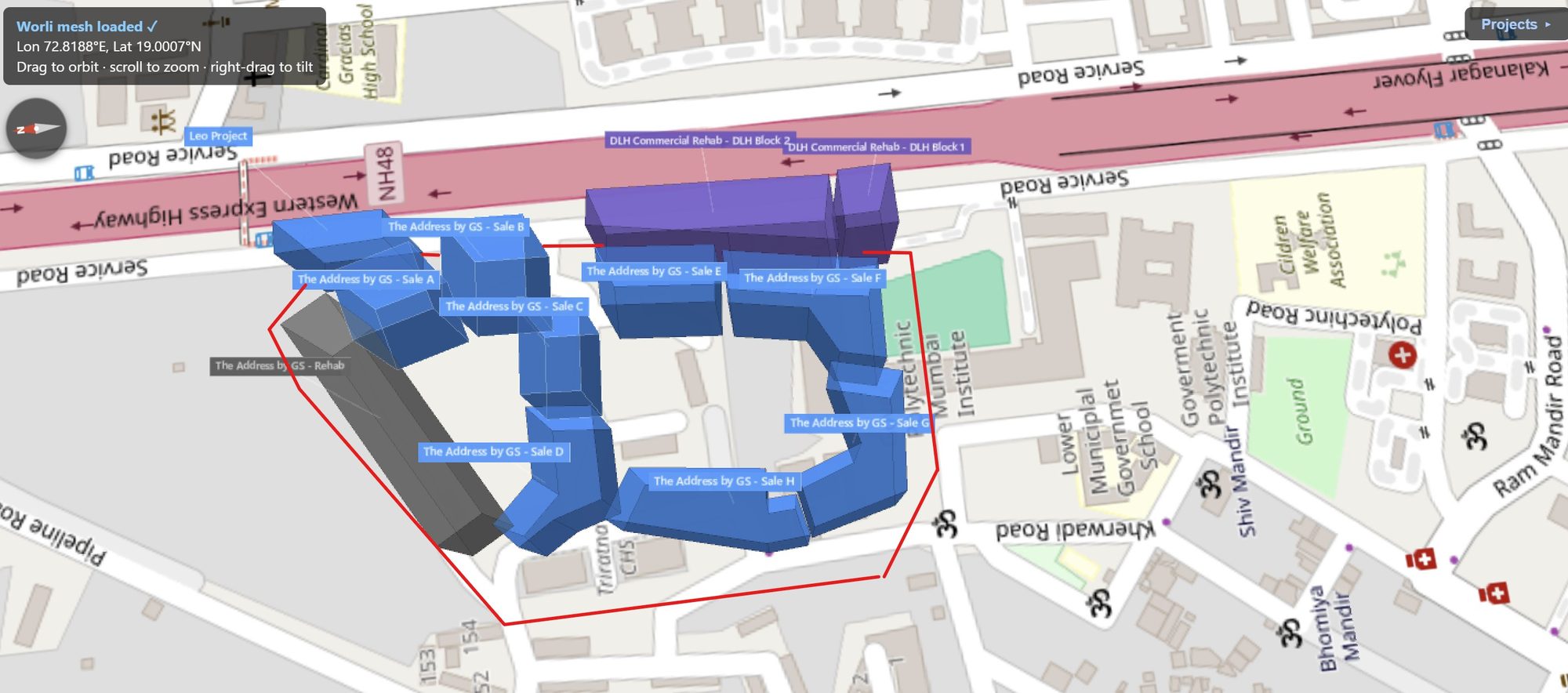 Rexray View Map: The Address by GS and its surrounding development modelled at 2032