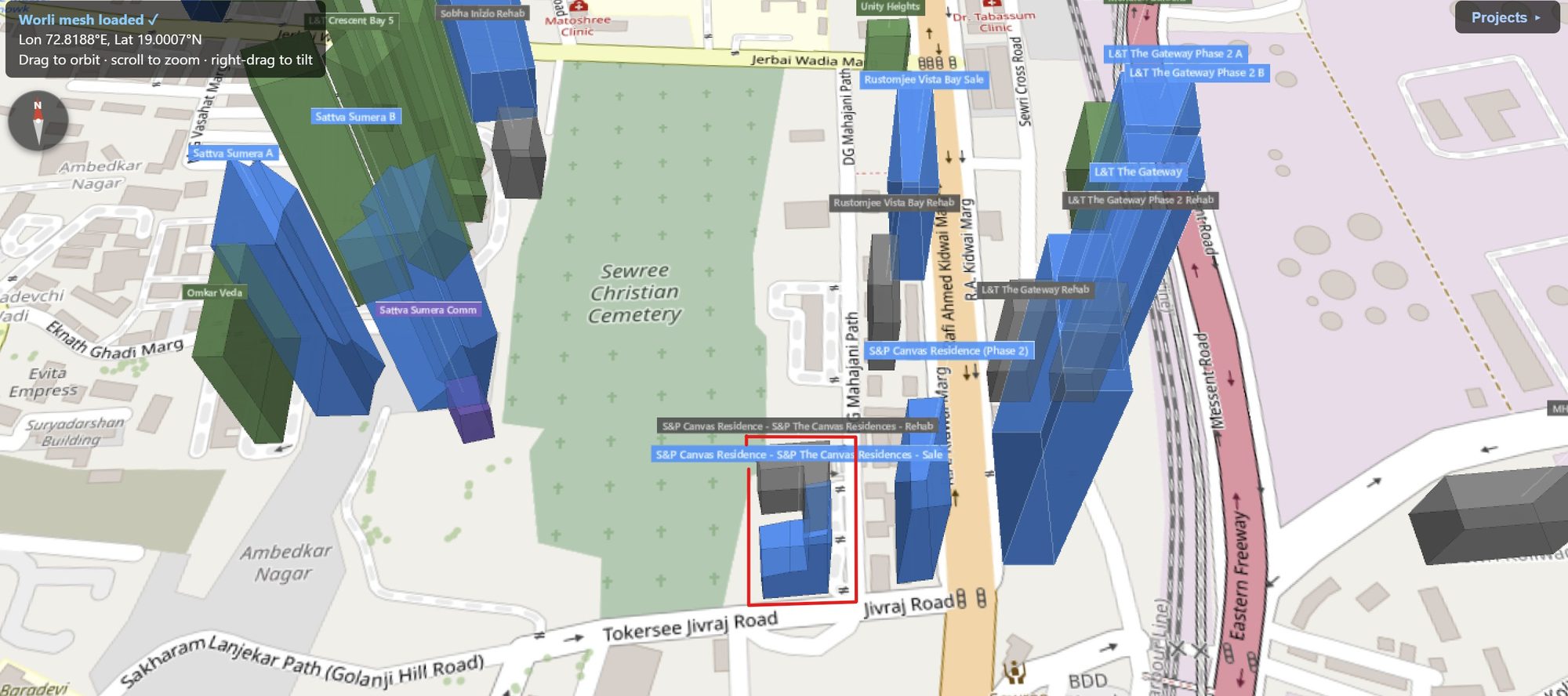 Rexray View Map: The Canvas Residences and its surrounding development modelled at 2032