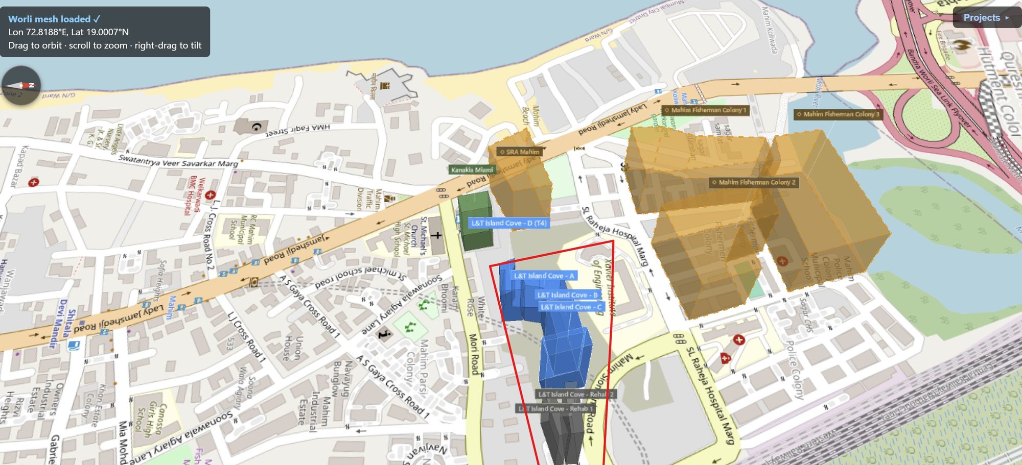 Rexray View Map: L&T Island Cove and its surrounding development modelled at 2032