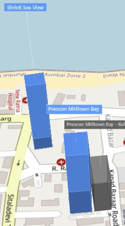 Midtown Bay plot outlined on the Rexray View Map