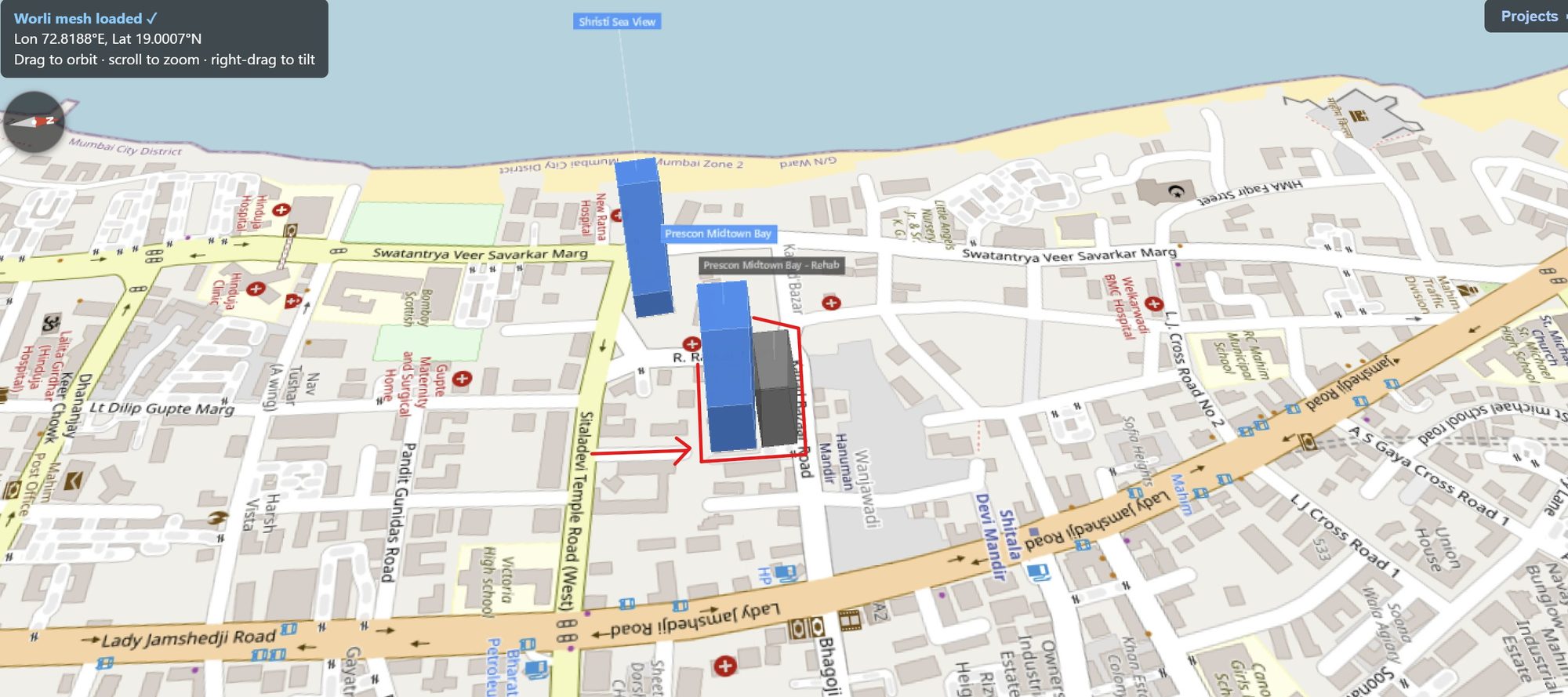 Rexray View Map: Midtown Bay and its surrounding development modelled at 2032