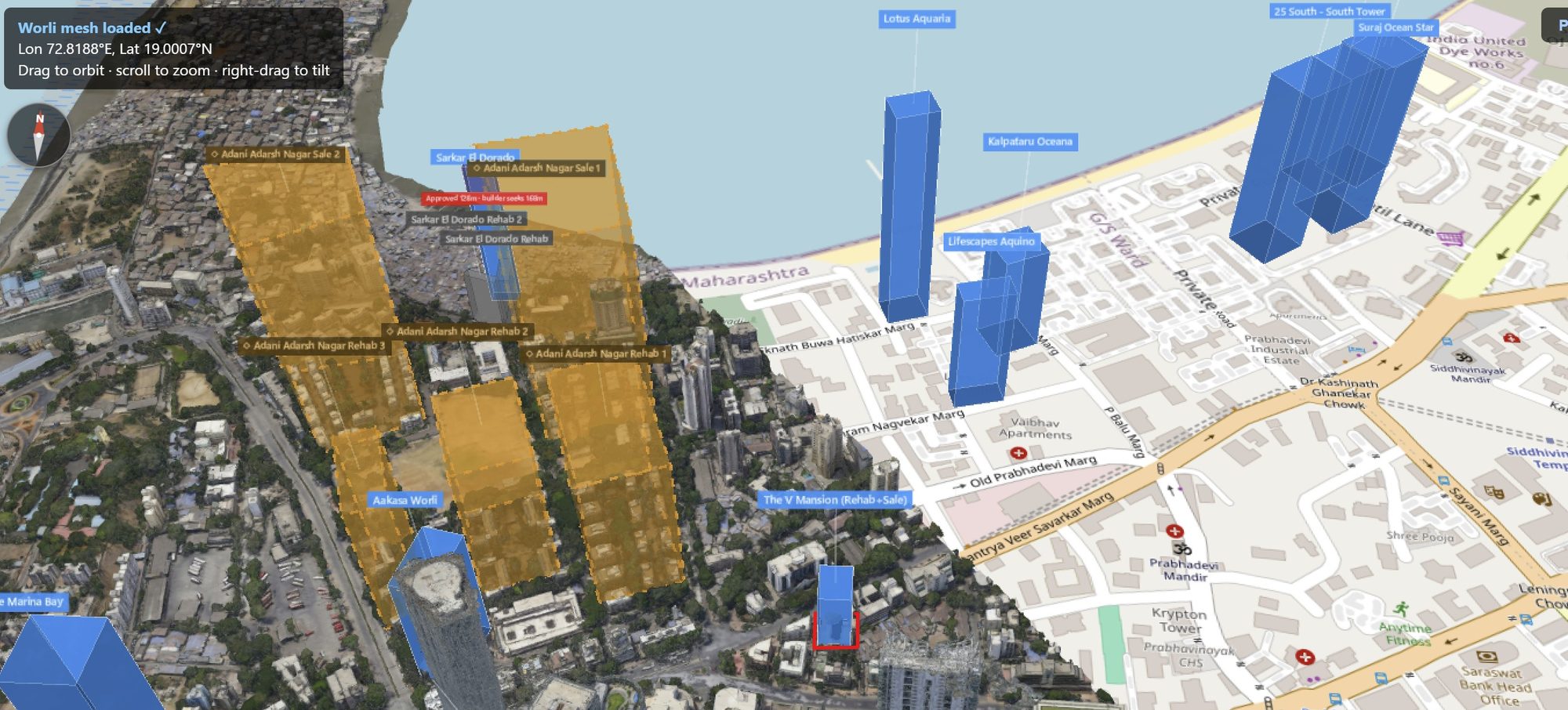 Rexray View Map: The V Mansion and its surrounding development modelled at 2032