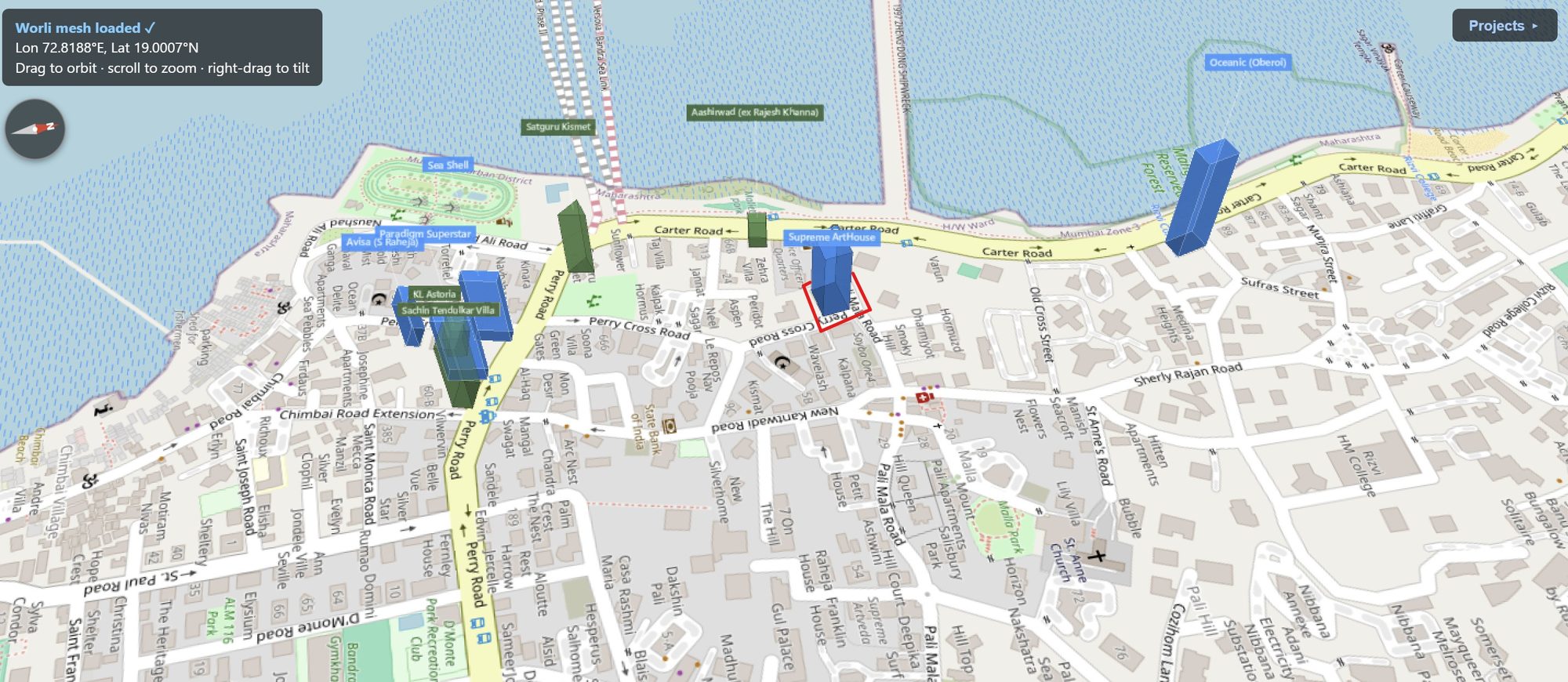 Rexray View Map: Supreme ArtHouse and its surrounding development modelled at 2032