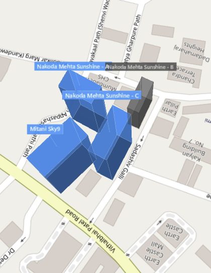 Nakoda Mehta Sunshine Heights plot outlined on the Rexray View Map