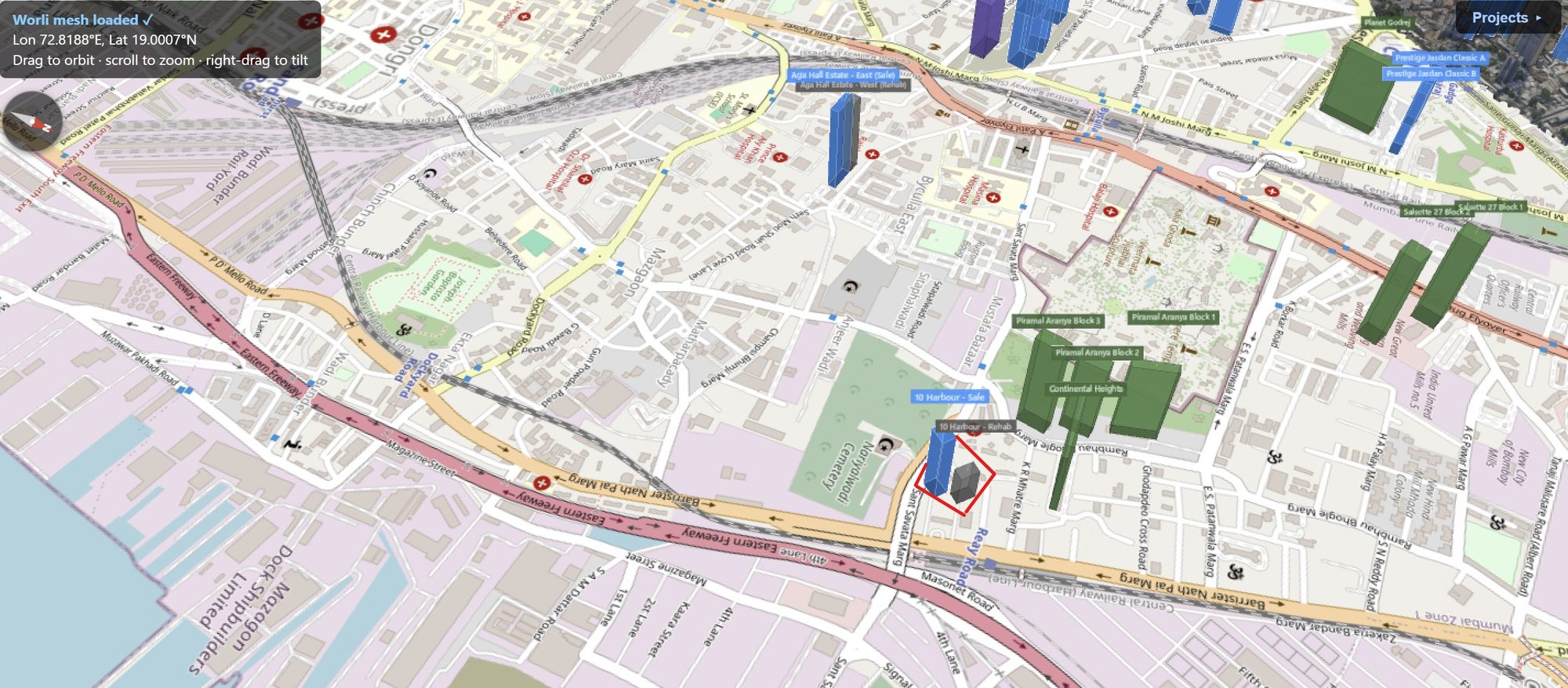 Rexray View Map: 10 Harbour Estates and its surrounding development modelled at 2032