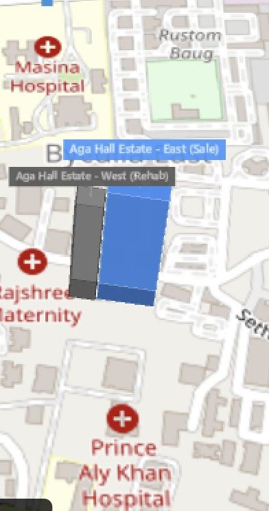 The Aga Hall Estate plot outlined on the Rexray View Map