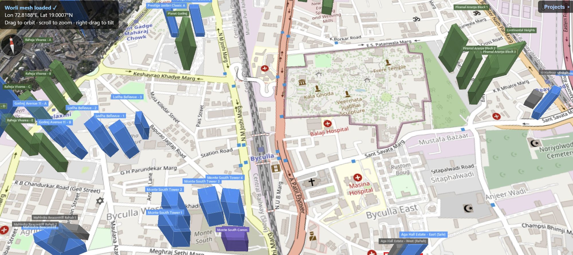 Rexray View Map: The Aga Hall Estate and its surrounding development modelled at 2032