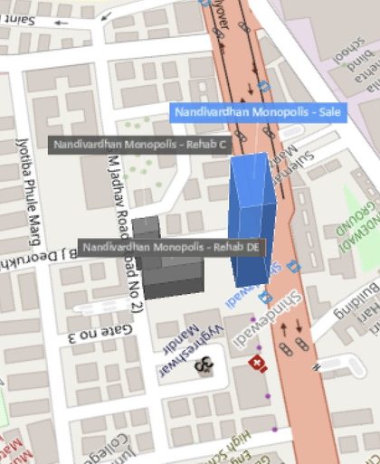 Nandivardhan Monopoli plot outlined on the Rexray View Map