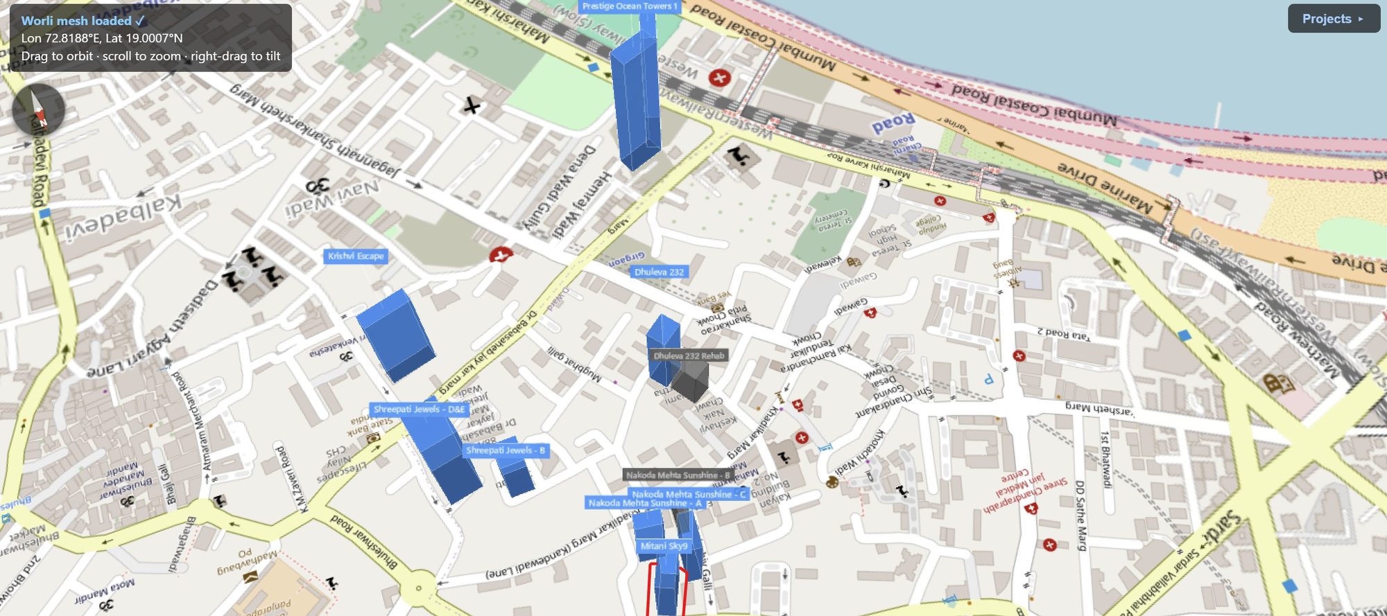 Rexray View Map: Mitani Sky 9 and its surrounding development modelled at 2032
