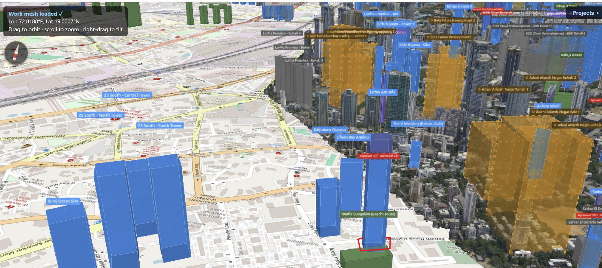 Rexray View Map: Lotus Aquaria and its surrounding development modelled at 2032