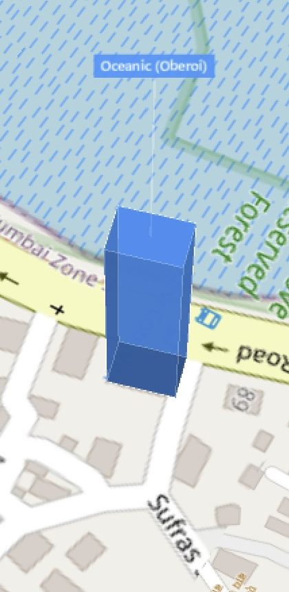 Oberoi Oceanic plot outlined on the Rexray View Map