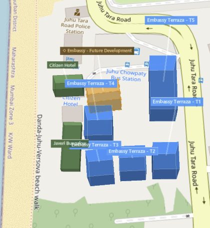 Embassy Terazza plot outlined on the Rexray View Map